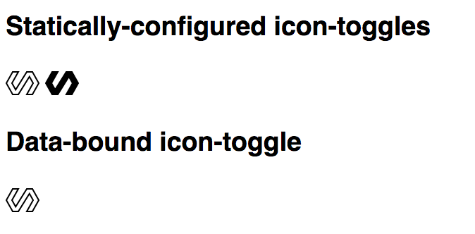 Demo showing icon toggles displaying Polymer icon